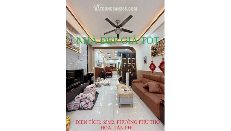 Bán nhà gần AEON Tân Phú, phường Phú Thọ Hòa, 65m2, nhỉnh 6 tỷ