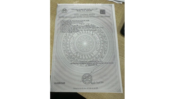 BÁN ĐẤT TẠI VĨNH LỘC B, BÌNH CHÁNH, DT148M2 SẴN SỔ HỒNG, CHỈ 6.3 TỶ. LH:0901638533.