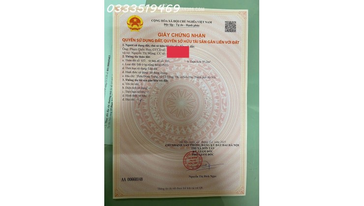 vk ck em cần bán mảnh đất full thổ cư- Đoài Phương, Sơn Tây, HN (Em không tiếp  marketing, cần tìm khách mua ạ)