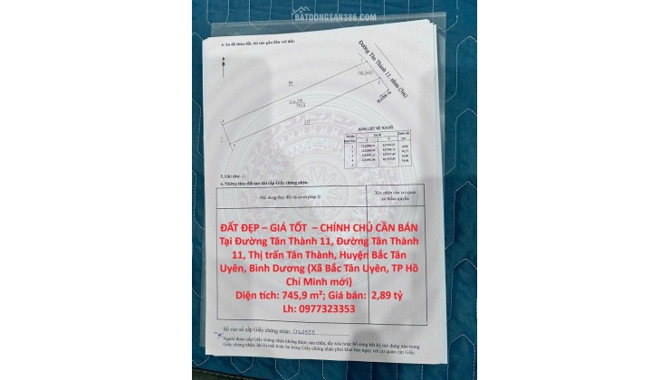 ĐẤT ĐẸP – GIÁ TỐT  – CHÍNH CHỦ CẦN BÁN Tại Đường Tân Thành 11, Đường Tân Thành 11, Thị trấn Tân Thành