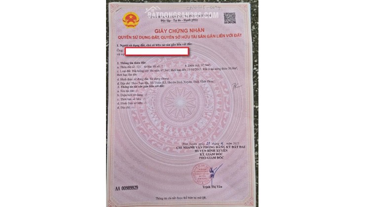 ĐẤT ĐẸP – GIÁ TỐT  – CHÍNH CHỦ CẦN BÁN Lô Đất Tại Thiện Kế, Bình Xuyên, Vĩnh Phúc