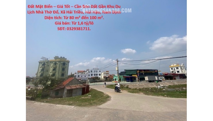 Đất Mặt Biển – Giá Tốt – Cần Bán Đất Gần Khu Du Lịch Nhà Thờ Đổ, Xã Hải Triều, Hải Hậu, Nam Định