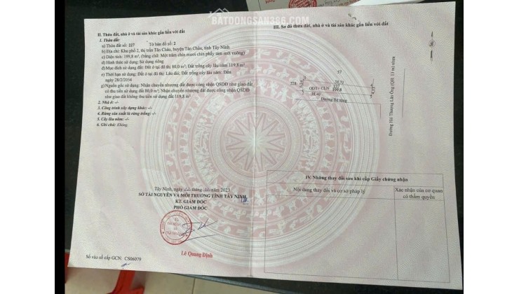 BÁN DÃY TRỌ 5 PHÒNG TẠI TÂY NINH, DT 199,8M2 SHR CHỈ 1.3TỶ. LH:0931821989.