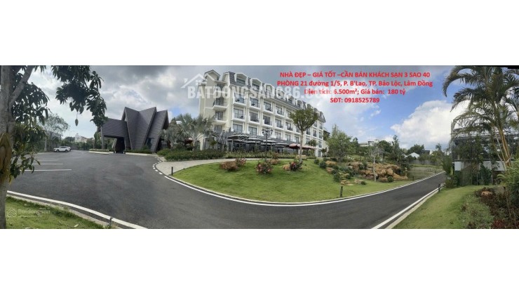 NHÀ ĐẸP – GIÁ TỐT –CẦN BÁN KHÁCH SẠN 3 SAO 40 PHÒNG 21 đường 1/5, P. B'Lao, TP. Bảo Lộc, Lâm Đồng