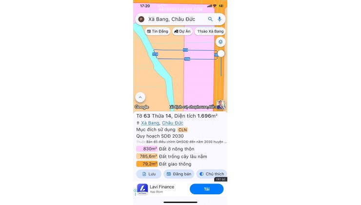 ĐẤT CHÍNH CHỦ - GIÁ TỐT Địa Chỉ Xã Xà Bang, Huyện Châu Đức, Tỉnh Bà Rịa Vũng Tàu