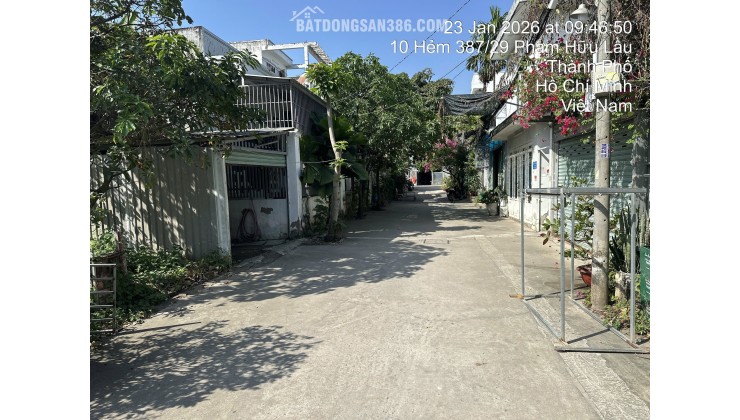 BÁN ĐẤT NHÀ BÈ - HẺM 387/29 PHẠM HỮU LẦU – 95M2 SỔ HỒNG RIÊNG 7.6 TỶ.  LH:0901727879.