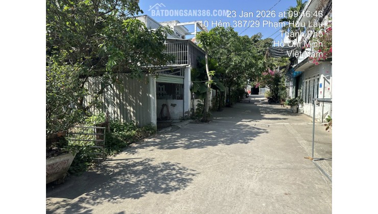 BÁN ĐẤT NHÀ BÈ - HẺM 387/29 PHẠM HỮU LẦU – 95M2 SỔ HỒNG RIÊNG 7.6 TỶ.  LH:0901727879.