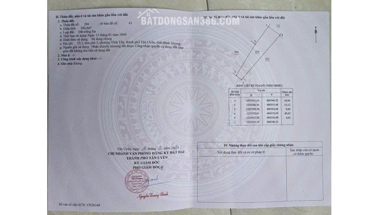 ĐẤT ĐẸP – GIÁ TỐT  – CHÍNH CHỦ CẦN BÁN GẤP tại Xã Vĩnh Tân, Thị xã Tân Uyên, Bình Dương