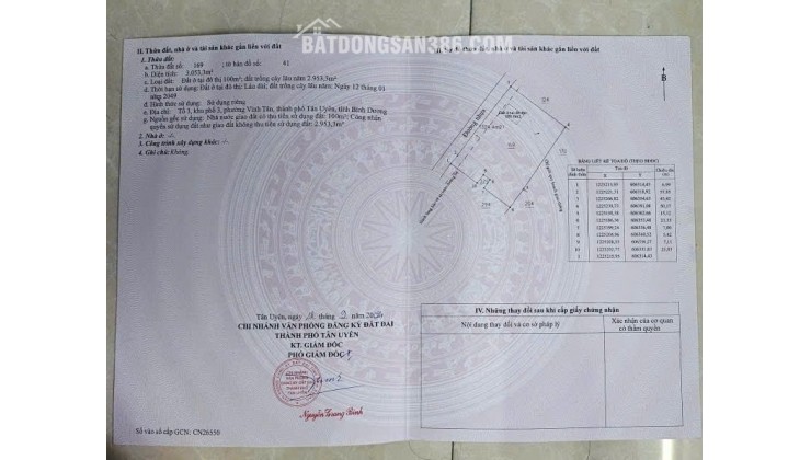 ĐẤT ĐẸP – GIÁ TỐT  – CHÍNH CHỦ CẦN BÁN GẤP tại Xã Vĩnh Tân, Thị xã Tân Uyên, Bình Dương