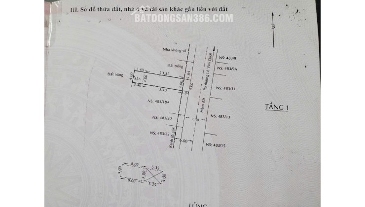 BÁN NHÀ VÀ ĐẤT TẠI P.BÌNH TRỊ ĐÔNG A - DT 126M2 - SHR - 8.7 TỶ TL. LH:0932688139