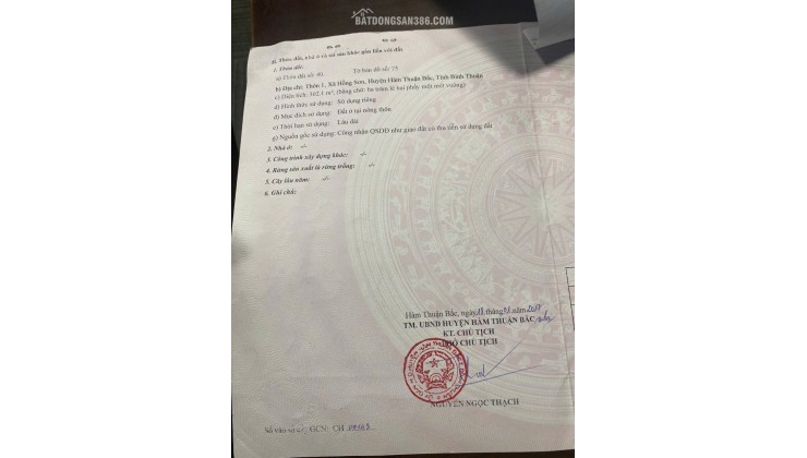 BÁN NHÀ 300M2 TẠI HỒNG SƠN, HÀM THUẬN BẮC, BÌNH THUẬN - 1.5 TỶ