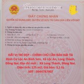 ĐẤT VỊ TRÍ ĐẸP – CHÍNH CHỦ CẦN BÁN Đất Tái Định Cư Lộc An Bình Sơn, Xã Lộc An, Long Thành, Đồng Nai.