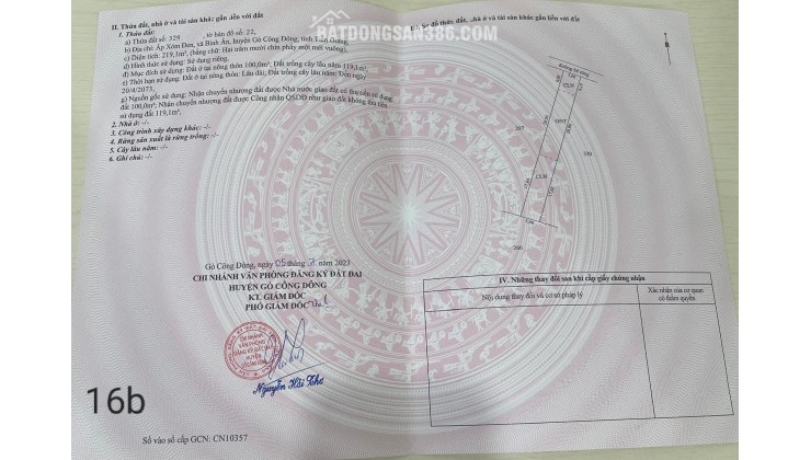 320 triệu có ngay đất vàng tại Bình Ân Gò Công Đông