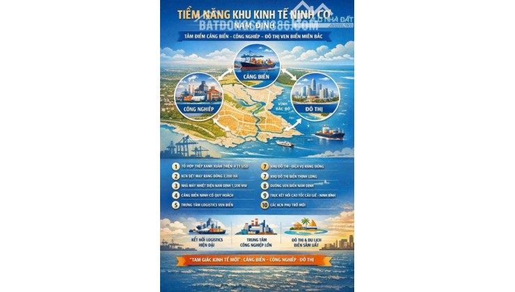 ĐẤT NỀN KHU KINH TẾ BIỂN NINH CƠ, TƯƠNG LAI RỰC RỠ.