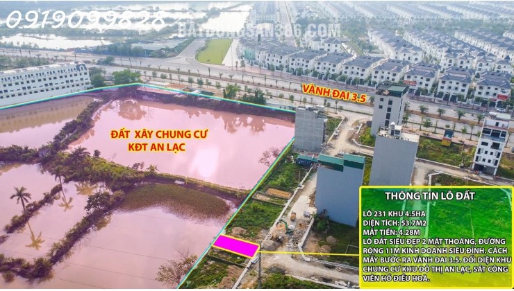 Chính chủ bán lô đất cực hiếm khu đất dịch vụ 4.6 ha Vân Canh sát An Lạc Symphony 3 bước chân ra vành đai 3.5 kinh doanh tốt