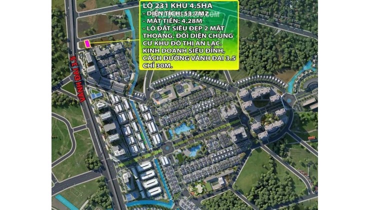 CHÍNH CHỦ BÁN LÔ ĐẤT DỊCH VỤ VAN CANH KHU 4.5HA DIỆN TÍCH 54M GIÁ 18XTR/M