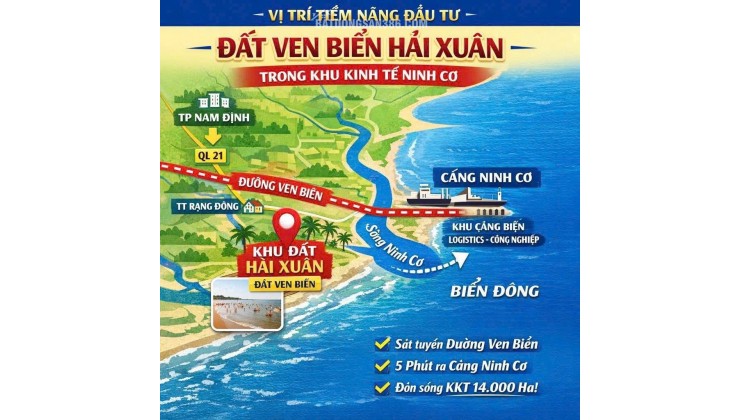 ĐẤT NỀN KHU KINH TẾ BIỂN NINH CƠ, TƯƠNG LAI RỰC RỠ.