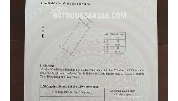 Bán Đất TDP Yên Mỹ – Phường Xuân Hoà – Gần Đại Học Sư Phạm HN2 – 92m²