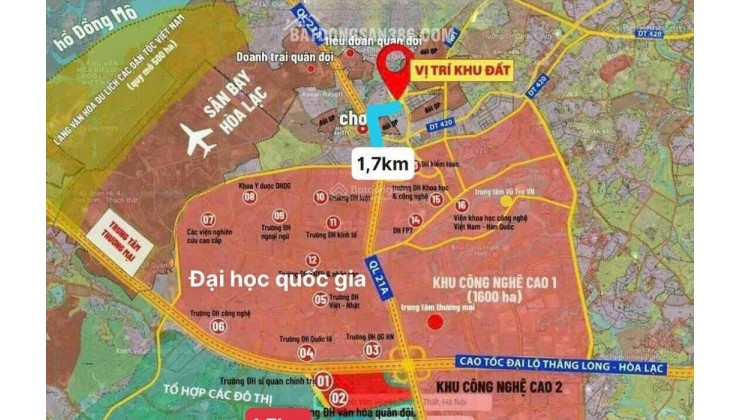 Bán đất Bình Yên Hoà Lạc gần Đại Học Quốc Gia Hà Nội vốn 2,5 tỷ LH : 033.999.8988