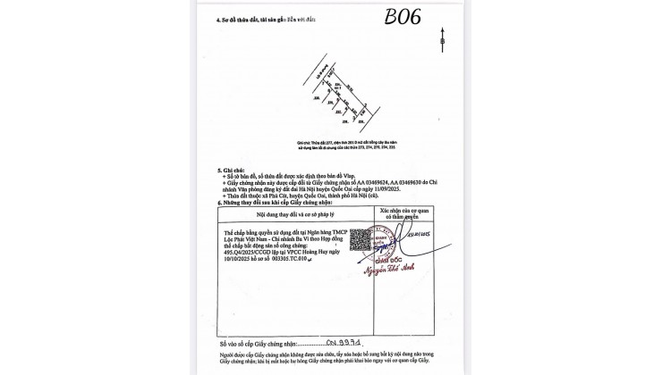 Chính Chủ Bán đất Liền Kề  tái định cư Bắc Phú Cát/ Hòa Lạc  101.7m2 đất fun thổ cư. 4.x tỷ , lh 0966329691