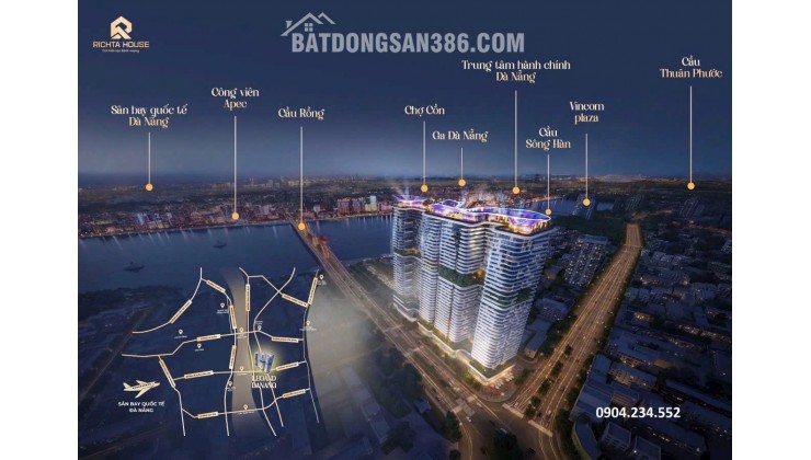 The Legend City Đà Nẵng Ngay đầu cầu Rồng- giá đợt đầu từ CĐT view Sông Hàn, pháo hoa, biển Mỹ Khê