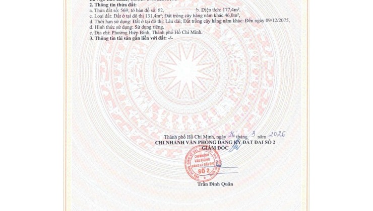 Bán Lô Đất diện tích khủng 177m2 tại 505/33 Quốc Lộ 13 cách cổng Vạn Phúc chỉ 200m