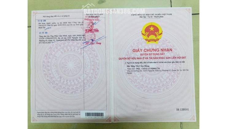 BÁN NHÀ 1074/22/1B ĐƯỜNG TỈNH LỘ 10 (THÔNG VỚI HẺM 111 LÊ ĐÌNH CẨN). LH:0933534006.