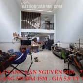 NHÀ ĐẸP 3 TẦNG GẦN NGUYỄN SƠN, 77M2 NGANG 5M DÀI 15M, GIÁ 5,9 TỶ TL
