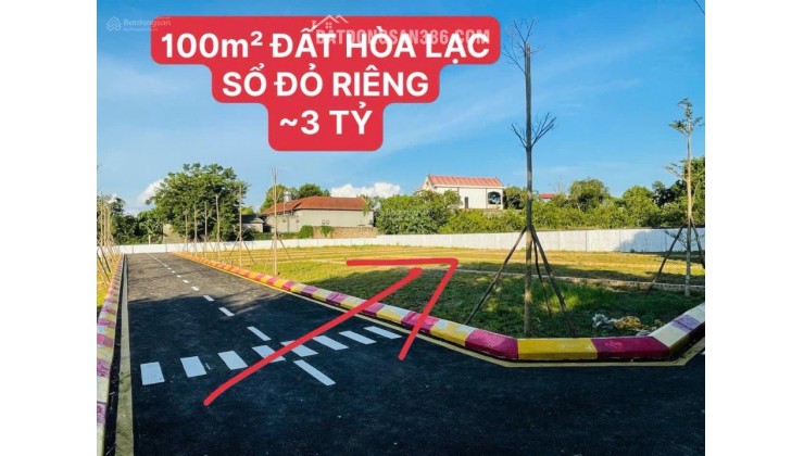 Bán gấp đất thổ cư 100m2 Hoà Lạc, Thạch Thất, Hà Nội. Sổ hồng. Giá 3 tỷ. LH: 0982791453