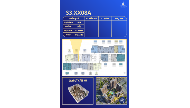  HOT NHẤT THÁNG NÀY – ĐỘC QUYỀN QUỸ CĂN 1PN TÒA S3 Imperia Sky Park CHUẨN BỊ RA MẮT 