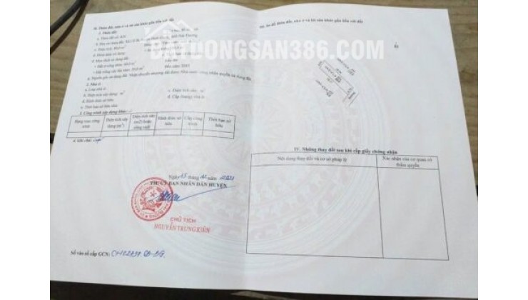 Chính chủ cần bán nhanh lô đất xã Cổ Bi, huyện Bình Giang, Hải Dương