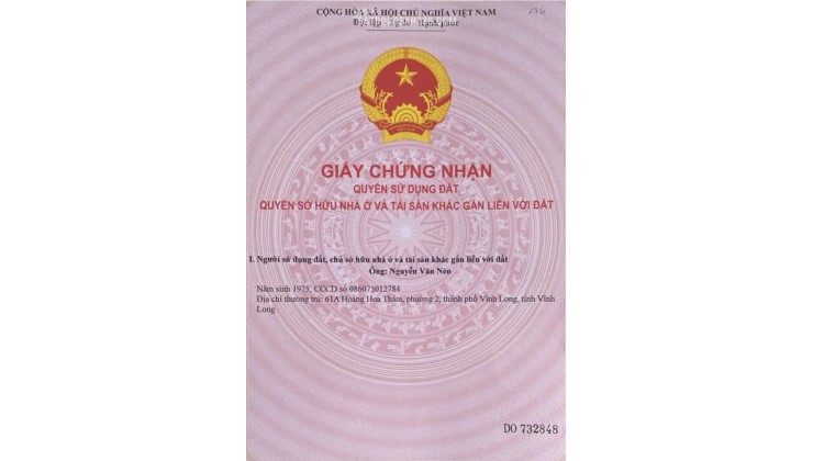 BÁN ĐẤT TẠI HOÁ AN, BIÊN HOÀ, ĐỒNG NAI, DT 4202 M2 SHR 12.5 TỶ. LH:0919228287.