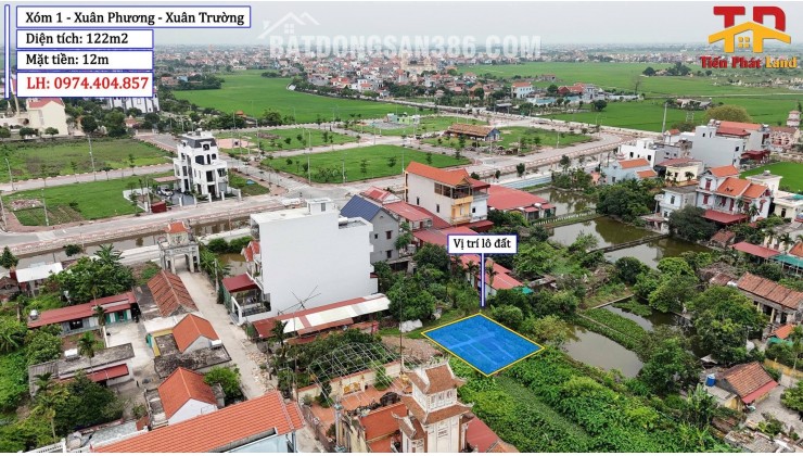 Bán Lô Đất Đẹp 2 Mặt Tiền Tại Xuân Phương - Xuân Trường Mặt tiền 12m