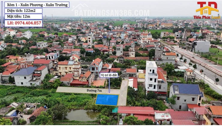 Bán Lô Đất Đẹp 2 Mặt Tiền Tại Xuân Phương - Xuân Trường Mặt tiền 12m