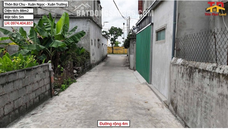 Bán Lô Đất Đẹp  88m² Tại Bùi Chu - Xuân Ngọc - Xuân Trường