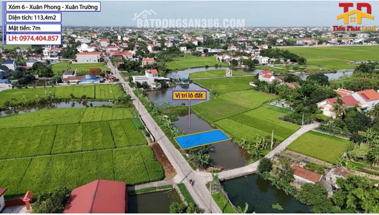 Bán Lô Đất Đẹp 113,4m² Full Cư Gần Chợ Vực -Xuân Phong - Xuân Trường