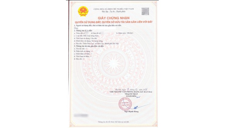 Bán đất đẹp tại Chợ Hoà Lạc, 40 triệu / m2, 125 m2, mặt tiền 8m, pháp lý đầy đủ