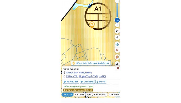 166m giá 35tr/m Lô đất xây trọ tại Thôn 9 xã Hòa Lạc, giá cực êm