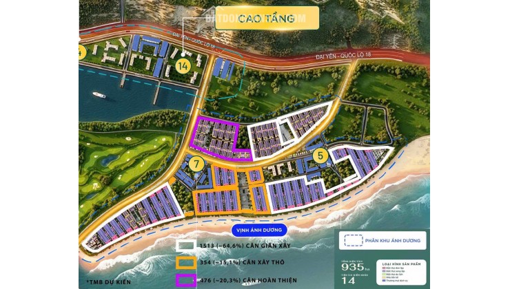 Biệt thự liền kề 4 tầng, 9PN, 97m2, QL18 Hạ Long - Sổ Đỏ, 10.3 tỷ