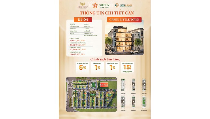 Bán Biệt Thự Liền kề Green Little Town Cổ Bi-đường phân làn- Lô góc 100m 5 tầng nhỉnh 19 tỷ(TL)