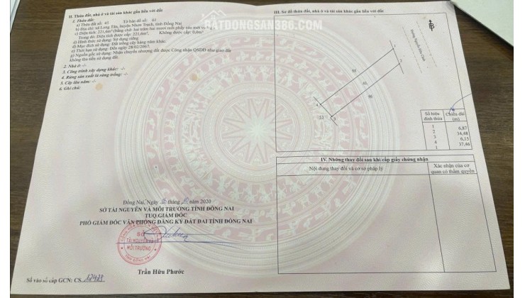 Cần bán GẤP GẤP đất mặt tiền đường Nguyễn Hữu Cảnh Nhơ Trạch 0969128268