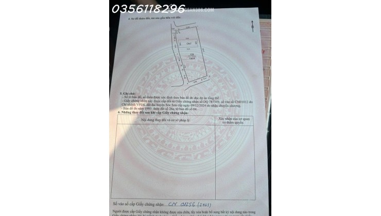 Bán 730,8m2 Nam Lý, Bắc Sơn, Sóc Sơn, Hà Nội nhỉnh 5 tỷ