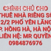 Cho thuê nhà riêng chính chủ tại số nhà 12/2 phố Lãng Yên, phường Hồng Hà, Tp Hà Nội