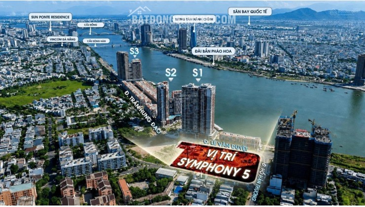 Độc quyền Sun Symphony 5 - Ngay trung tâm Đà Nẵng - View trực diện sông Hàn - giá dự kiến chỉ 2 tỷ