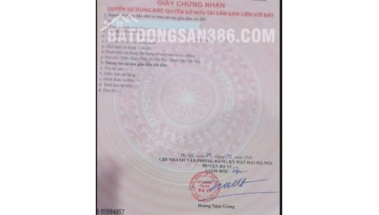 Bán mảnh đất 115m2 tại Ba Vì, Hà Nội