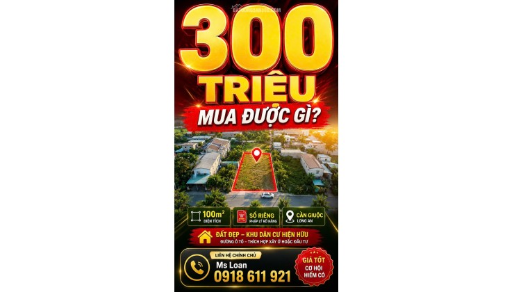 Bán Gấp Đất Sổ Riêng Long An 100m² Giá Chỉ 300 Triệu