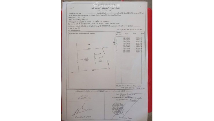 Chính chủ cấn bán lô đất tại KP Thanh Hà,Thị Trấn Gò Dầu, Tây Ninh.