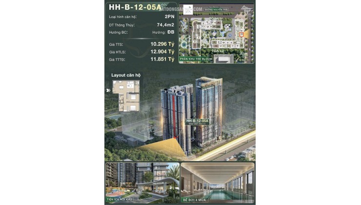  CĂN HỘ LUXURY 2PN – LUMIÈRE HANOI SEASONS GARDEN