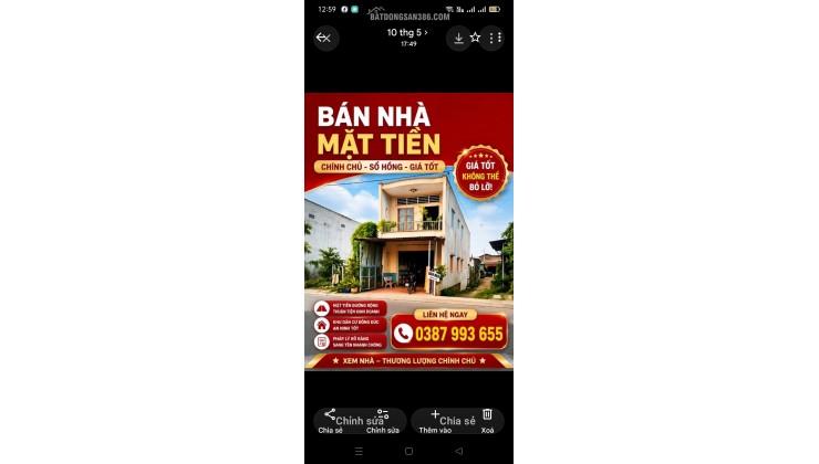  NHÀ MẶT TIỀN TRUNG TÂM KINH DOANH TỐT _ CHÍNH CHỦ THIỆN CHÍ BÁN NHANH 