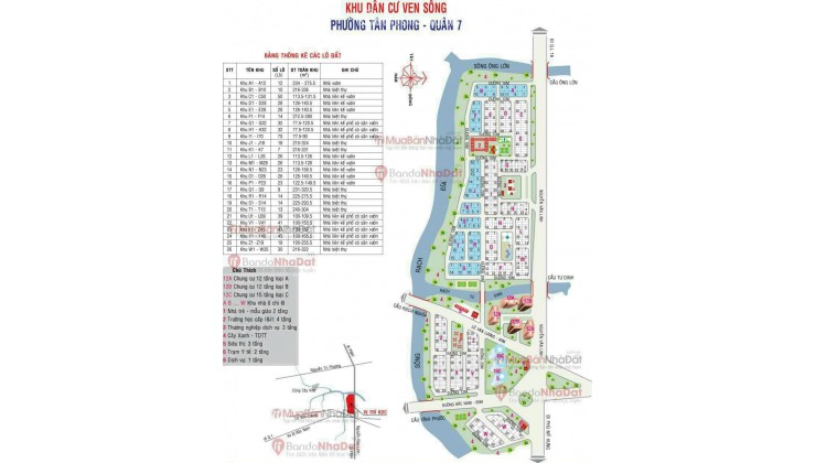 Đất Khu Ven Sông phường Tân Phong Q7. DT 5x18m + 7x18m + 12,5x18m